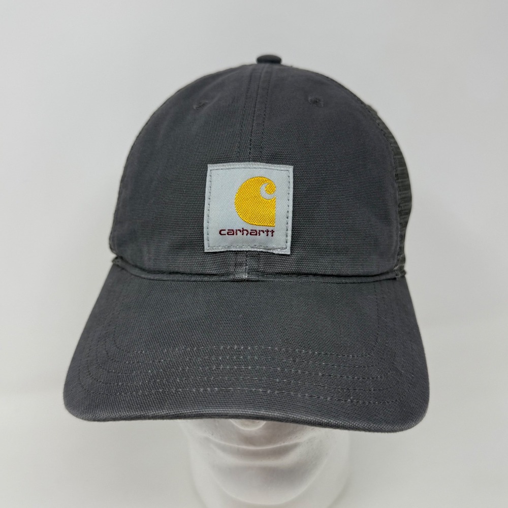Carhartt Buffalo Mesh-Back Trucker Hat Shadow Grey AH0286 Adjustable Snapback
